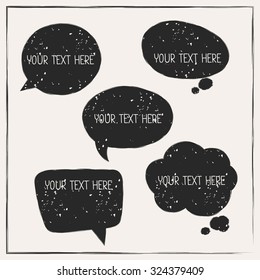 Set of abstract retro grunge speech bubbles.