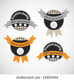 set of abstract retro style badges, tags with ribbons