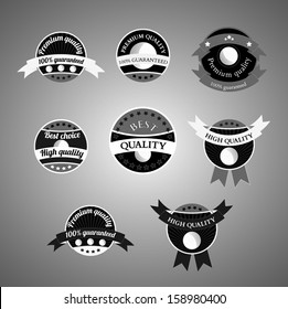 set of abstract retro style badges, tags with ribbons