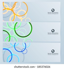 Set of abstract rings banners