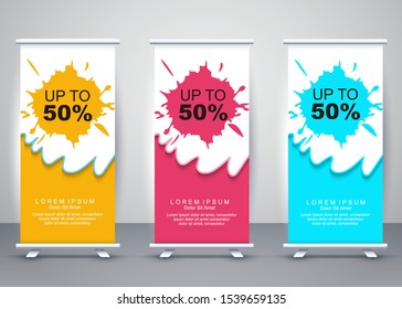 Set of abstract Roll Up banner templates