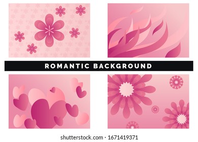 Establecer el fondo romántico abstracto de los corazones 