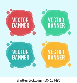 Set of abstract round banners isolated on white background. Vector colorful banners in the form of spray