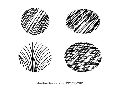 Set of Abstract Round, Hand drawn doodle shapes. vector illustration.