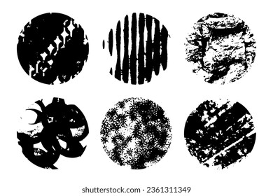 Set of Abstract Round, Hand drawn doodle shapes. vector illustration.