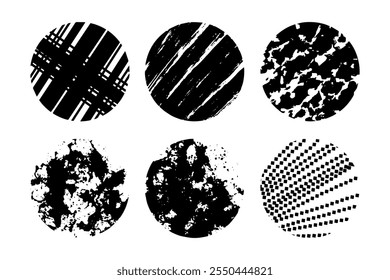 Set of Abstract Round, Hand drawn doodle shapes.