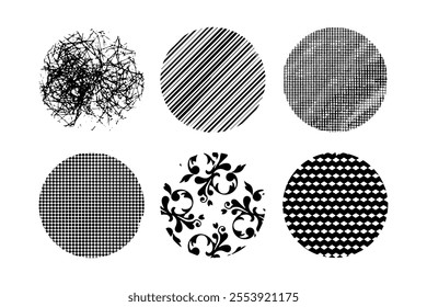 Set of Abstract Round, Hand drawn doodle shapes.