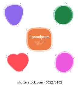 Set Abstract round, square, triangle and other banner with lines and particles and molecules. Vector design elements.