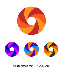 Set of abstract round templates for business logo. Circle icon