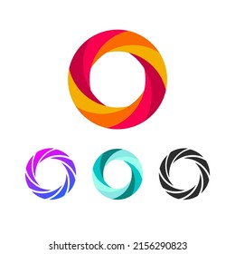 Set of abstract round templates for business logo. Circle icon