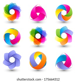 Set of abstract round vector design element