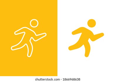 Set of abstract run icon vector illustration