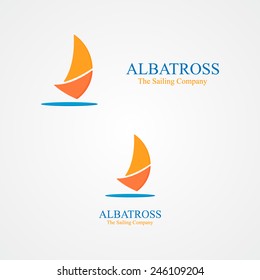  Set of abstract  sailboat logo