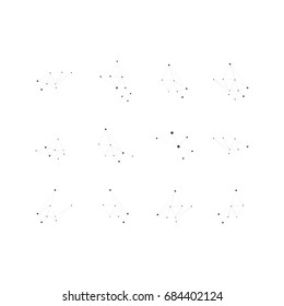 Set abstract science icon and symbol background. Shape connecting dots and lines