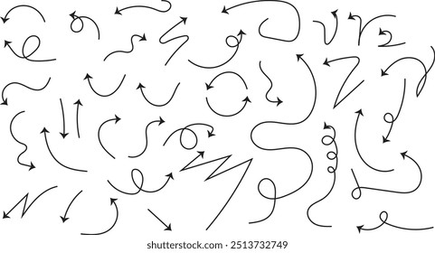 Conjunto de garabato abstracto flecha doodle elemento Vector stock