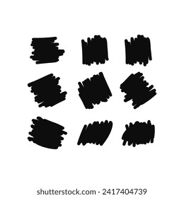 Conjunto de elementos abstractos de diseño de lápiz vectorial de bolígrafo negrita de garrapatas