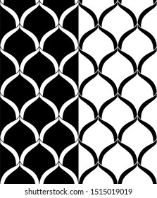 Set of abstract seamless black and white symmetric patterns. Vector eps 10. Smooth lines.