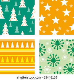 Set of abstract seamless christmas background