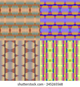Set of abstract seamless color vector background patterns