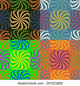 Set of abstract seamless colorful backgrounds