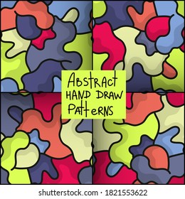 Set of abstract seamless colorful patterns