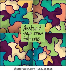 Set of abstract seamless colorful patterns