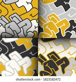 Set of abstract seamless colorful patterns