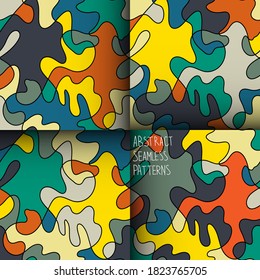 Set of abstract seamless colorful patterns