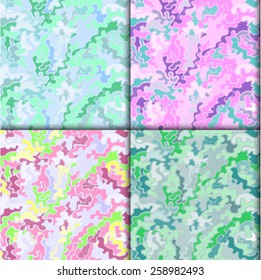 Set of abstract seamless doodle patterns. Stock vector.