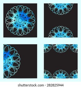 Set of abstract seamless geometric ornamental watercolor paint pattern. Vector Illustration EPS10.