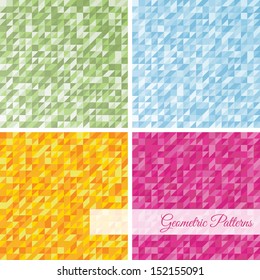 Set of abstract seamless geometric patterns