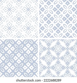 Set of Abstract Seamless Geometric Patterns. Vector Art.