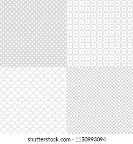 Set of abstract seamless gray square background for your design, stock vector illustration