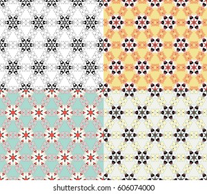 Set abstract seamless oriental pattern, Vector illustration. East ornament of geometrical elements and mandalas. Pattern based on the repetition and alternation of its constituent elements.