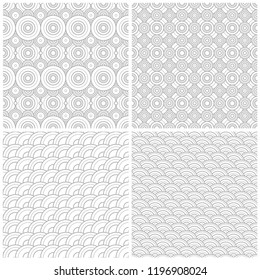 set of abstract seamless pattern background