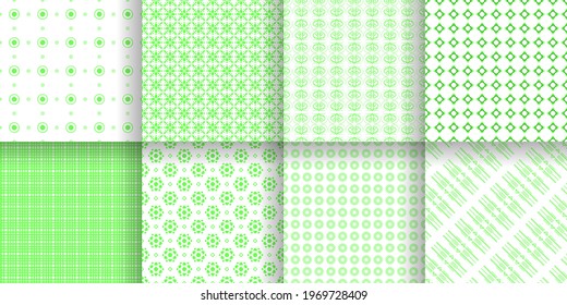 Set Abstract Seamless Pattern Black Line Doodle Geometric Figures Background Vector