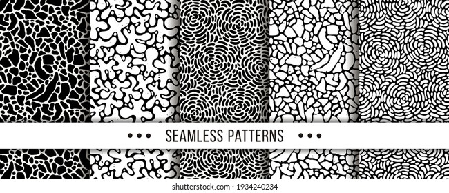 Set of Abstract Seamless Pattern. Collection of elegant patterns for all occasions. Vector illustrations