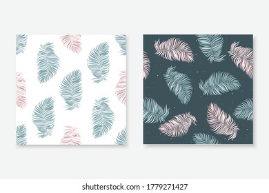Fijar un patrón abstracto sin fisuras con hojas. Plantilla de vectores.