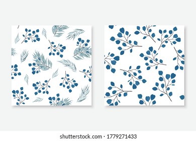 Fijar un patrón abstracto sin fisuras con hojas. Plantilla de vectores.