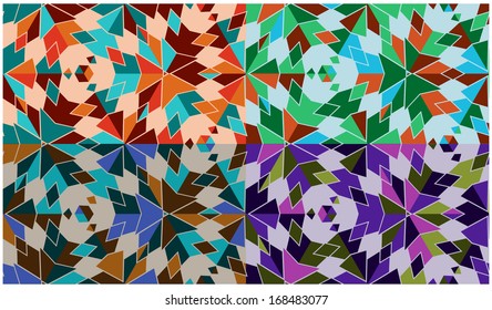 Set of abstract seamless patterns 