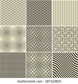 Set of abstract seamless patterns 