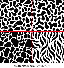 set abstract seamless patterns
