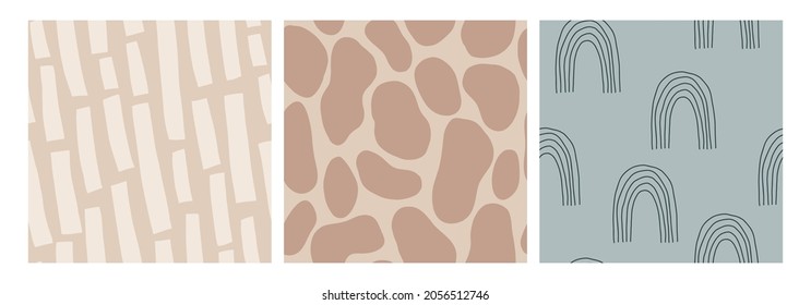 Set with abstract seamless patterns. Creative vector illustration. Abstract contemporary background, trendy pattern. Vector illustrations for card, print on clothes.
