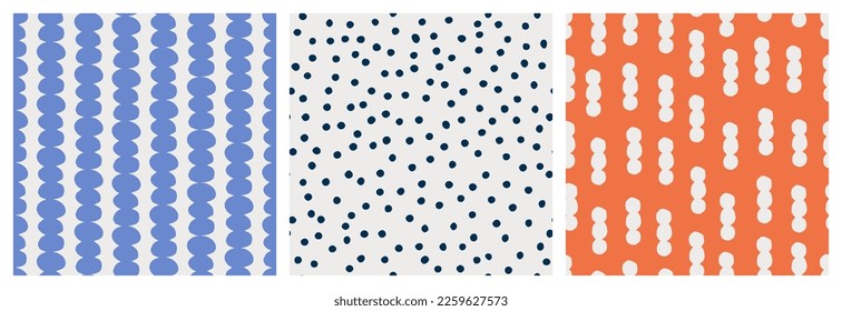 Set with abstract seamless patterns. Creative vector illustration. Abstract contemporary background, trendy pattern. Vector illustrations for card, print on clothes.