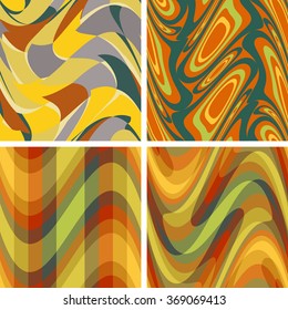 A set of abstract seamless patterns from distorted rectangles
