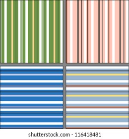 Set of abstract seamless patterns. Geometrical background with stripes.