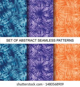 Set of abstract seamless patterns. Modern stylish texture vector