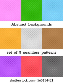 Set of abstract seamless patterns. Multicolored tiles background rhombus, vector illustration