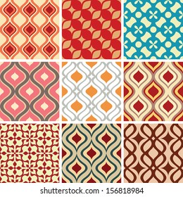 set of abstract seamless patterns vector illustration
