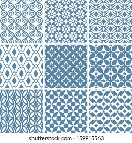 set of abstract seamless patterns vector illustration
